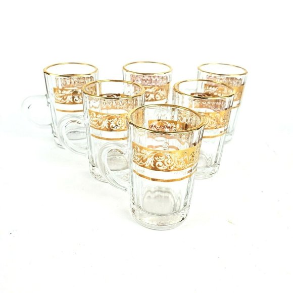 Glcoloc Other - Mini Beer Mugs Shot Glasses Gold Trim Set of 6